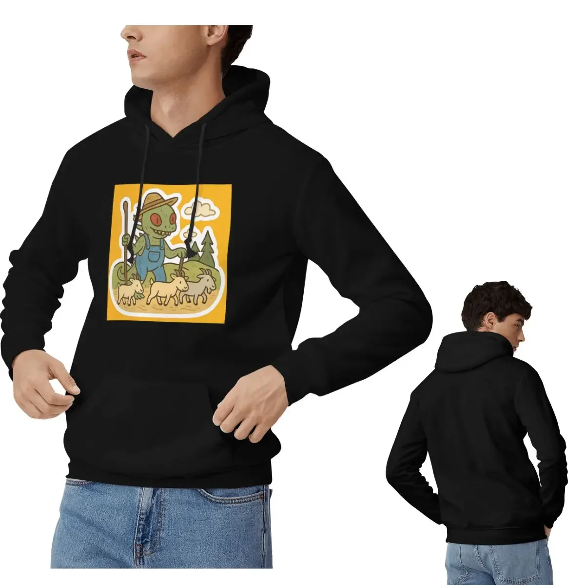 Chupacabra trabajando como cabra Herder sudaderas con capucha hombres mujeres Casual pulóver sudadera Harajuku ropa de manga larga Otoño Invierno