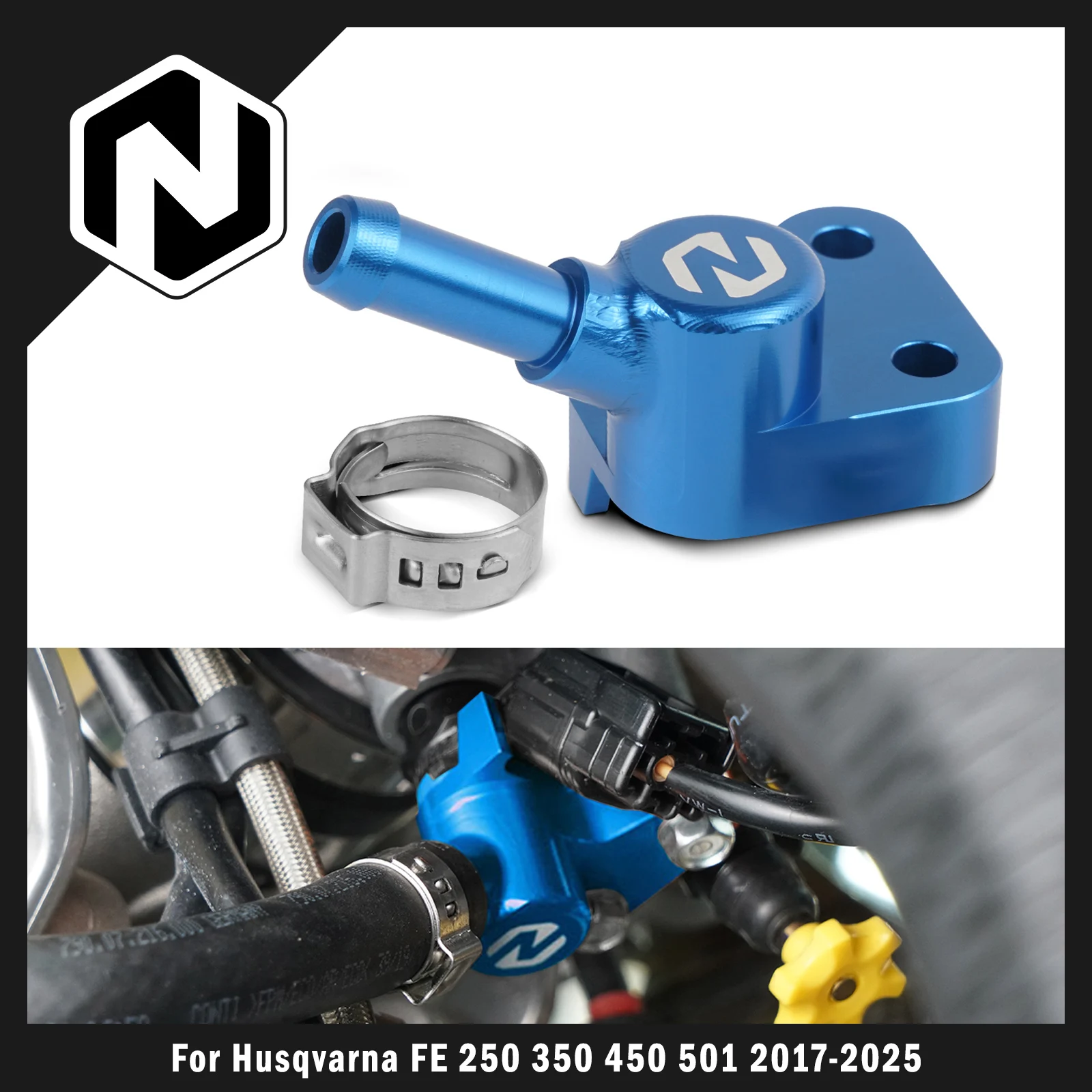 

NICECNC For Husqvarna FE 250 FE 250 FE 350 FE 450 501 FX 350 450 2017-2025 FC 250 350 FC 450 2016-2025 Fuel Rail Line Connector