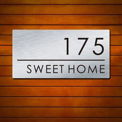 Personalized Custom Metal Aluminum Modern House Number Floating Sign Door Address Name Plaques Outdoor Name Plates Office Room