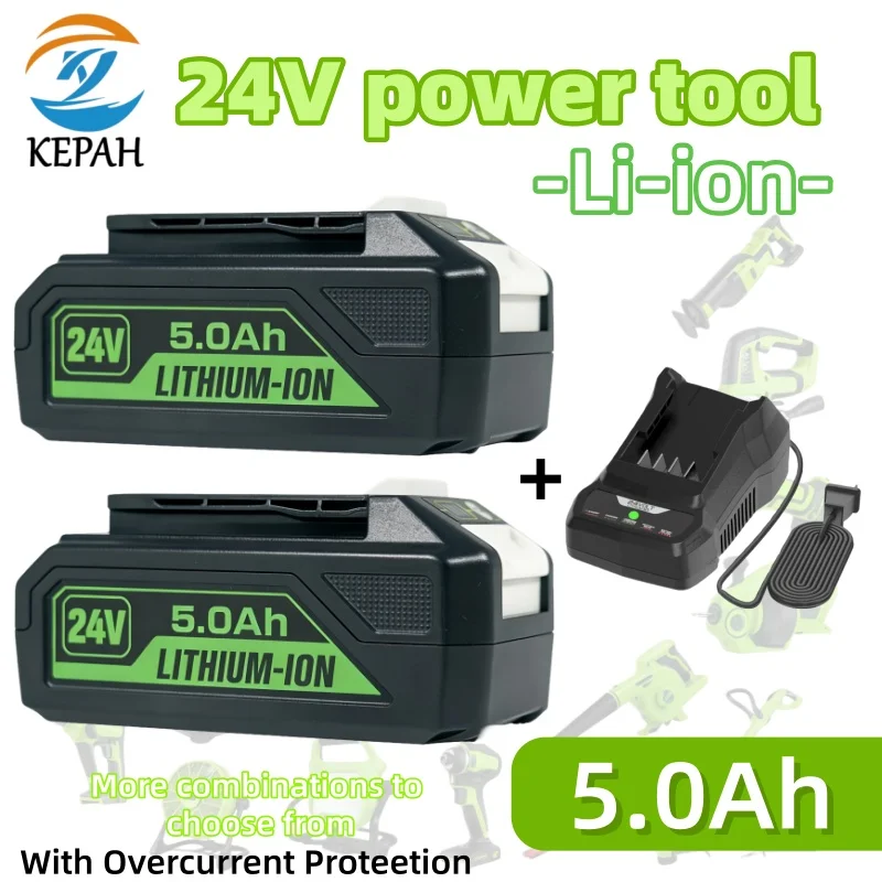 Universal 24V 5.0Ah 18650 Rechargeable Battery｜Compatible with 29842/MO24B410/MO48L4211 + Charger