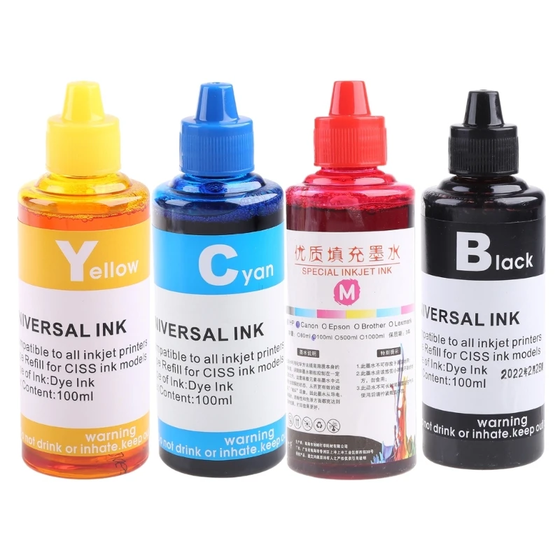 100ML Refill Ink Kit Universal Dye Printer Supplies Desktop Printing Paper Replacement for PG-245 CL-246 PIXMA MG2420 MG2520