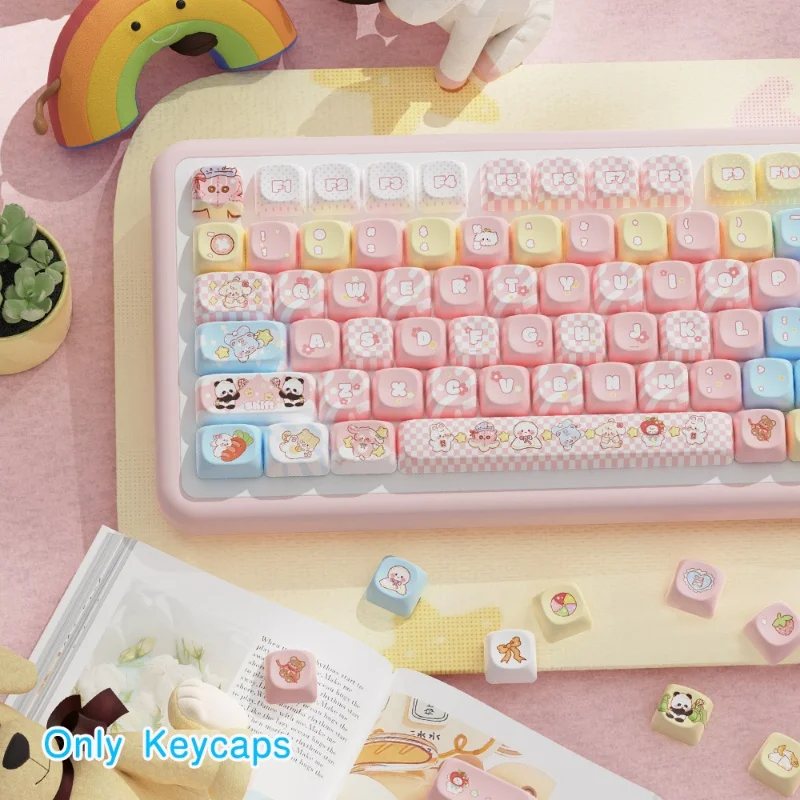 Imagem -03 - Clipe Boneca Teclado Temático Keycap Pbt Original Cinco Faces de Sublimação de Calor Teclado Mecânico Moa Altamente Bonito 112 120 Teclas