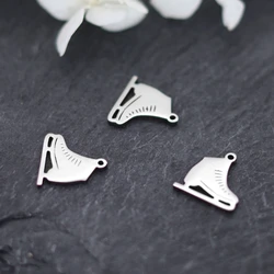 3pcs Stainless Steel Sport Jewelry Ice Skates Shoes Charm Necklace Earring Bracelet Making DIY Handmade Craft