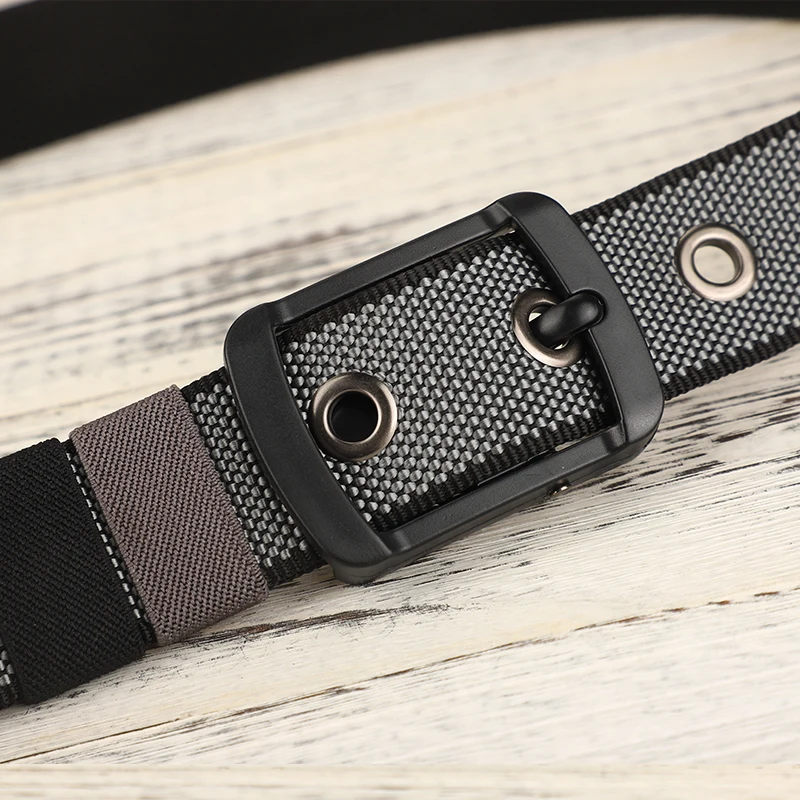 Nowy płócienny pasek do spodni męski z igłową klamrą skórzany pasek nylonowy tkany roboczy casualowy taktyczny dla młodych nastolatków studentów