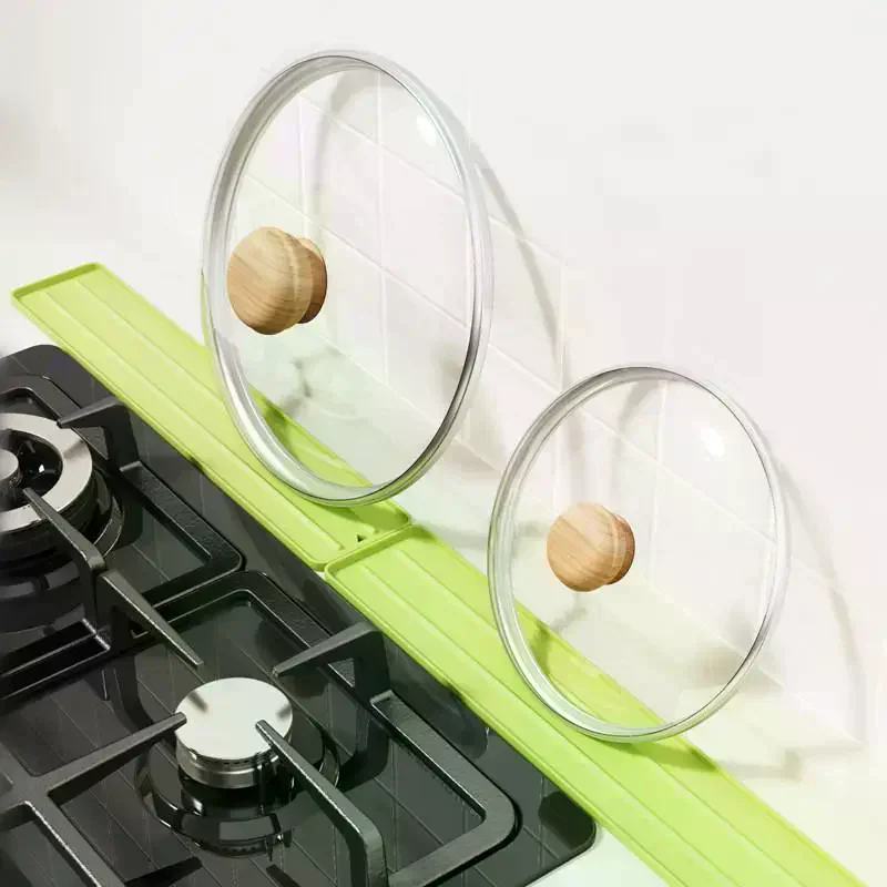 Kitchen Cooking Bench Narrow Slit Pot Lid Anti Dirt Pad Pot Lid Storage Mat Pan Shovel Placement Pad Countertop Placement Mat