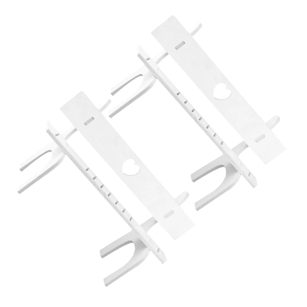 

2Sets Stools Hanging Foot Chairs White Wood Small Chairs Easy DIY Display Stand Photo Props Stools