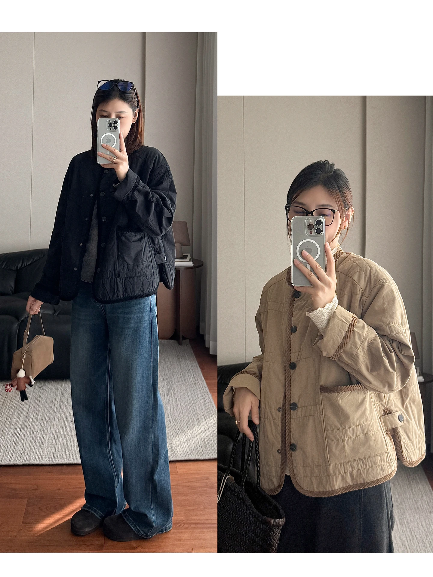 

Легкая шерстяная смесь хлопка для поездок на работу Jaet, осень-зима, стеганая лоскутная цветная блузка, теплая хлопковая верхняя одежда