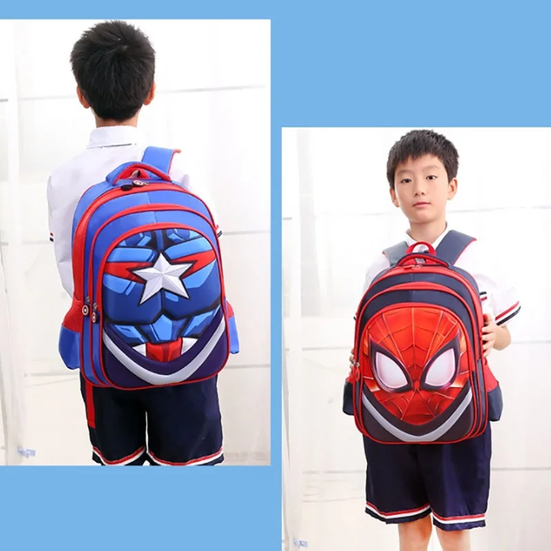 Marvel Avengers Anime Backpack Iron Man America Superman Batman Cartoon Captain Kindergarten School Bag for Boys Schoolbag Gift