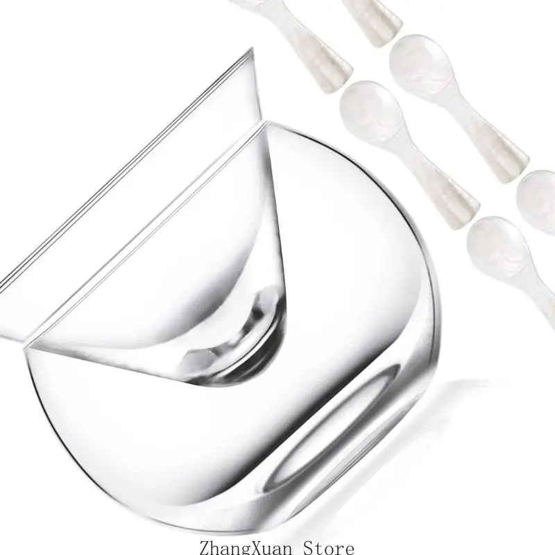 Kaviar-Serviertablett aus Glas, hitzebeständig, kältebeständig für optimale Kaviarkonservierung, 3 x – Detail 4