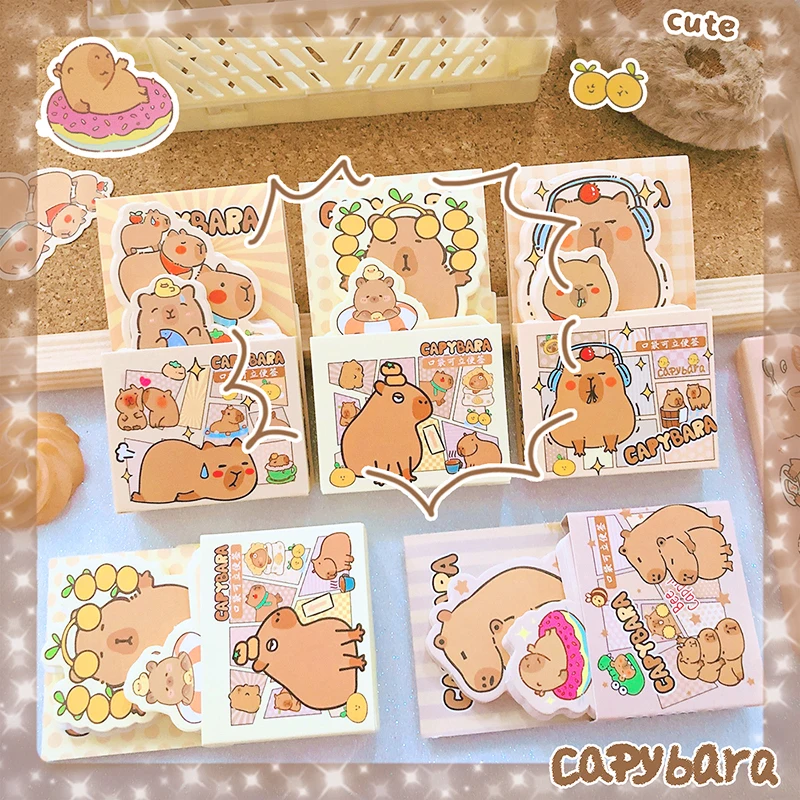 Aesthetic stationery for school Kawaii Stationery supplies offices accessories Index Diary Notebooks capybara Notepad memo pad