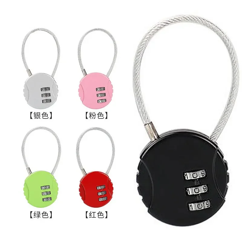 Wire Rope Digit Padlock Travel Smart Combination Lock Tower Password Resettable Code Security Lock  for Suitcase Luggage Bags