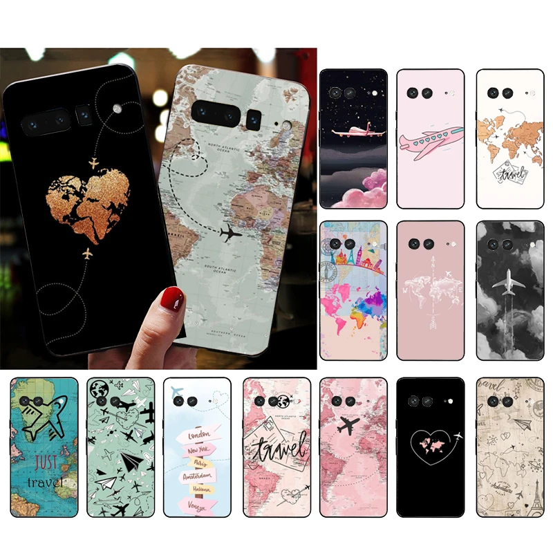 Travel Plane Phone Case For Google Pixel 9 Pro XL 8 7 6 Pro Pixel 8A 7A 6A 4A 3A 3XL Pixel 8 7 6 5 4