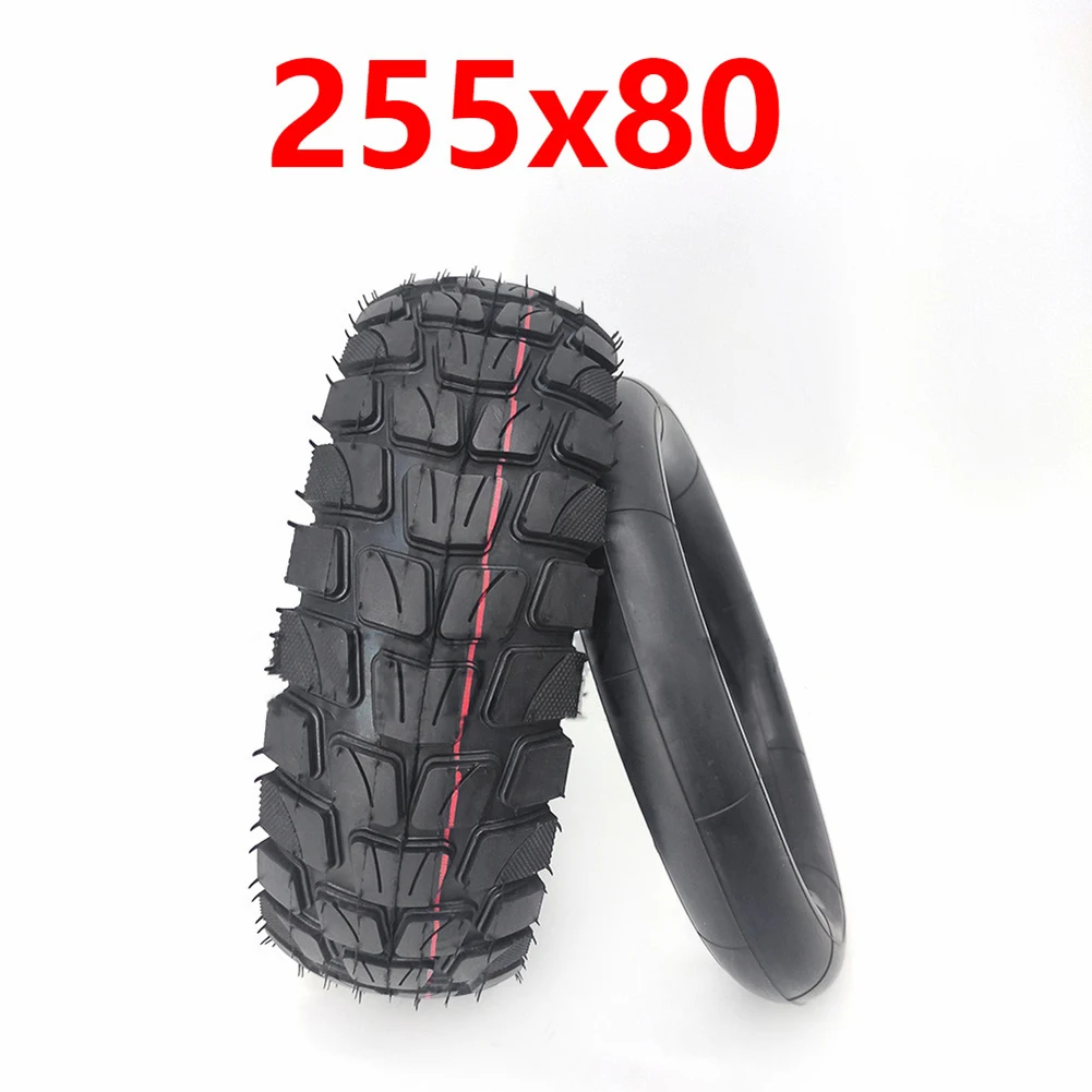 255x80 mm Scooter Outer Tire Paired with 10x2.5 Inch Butyl Inner Tube for Reliable Performance on Urban Terrain