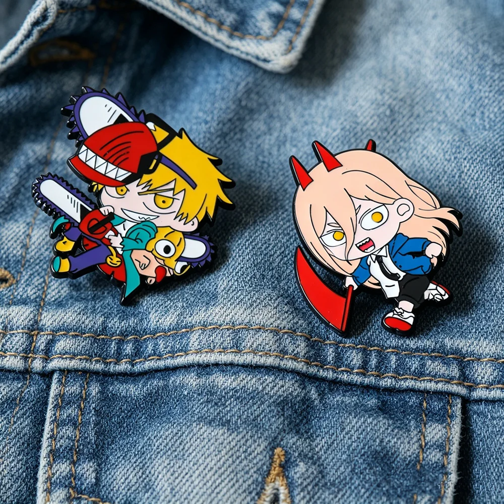 2pcs/set Anime Character Enamel Brooch Cute Funny Metal Badge Lapel Pin Clothing Backpack Accessories Cosplay Jewelry Gifts