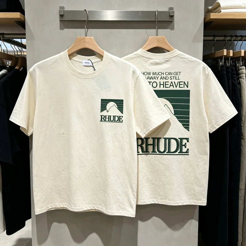New RHUDE T-shirt Summer Men Women High Quality Leisure Letter Logo T Shirt Fast Delivery