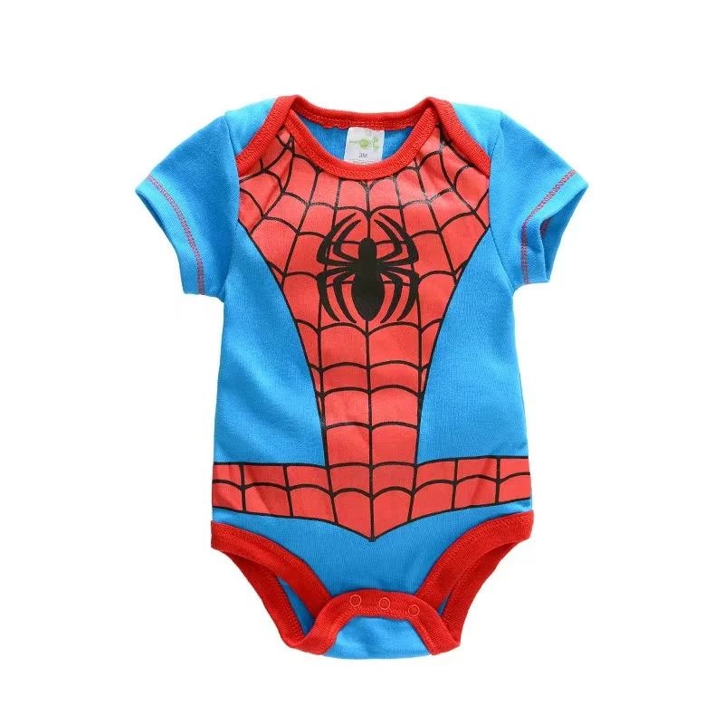 5 Pcs/Lot Summer Newborn Baby Boys Romper Cartoon Marvel Spiderman Panter Cotton One Pieces Toddler Short Sleeve Jumpsuits 0-18M