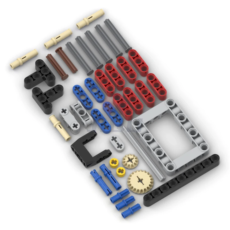 41 Pcs Tech เกียร์ Liftarm ขั้วต่อเพลาชุด MOC Building Blocks ใช้งานร่วมกับการวิเคราะห์รถพวงมาลัยอิฐ DIY ของเล่น