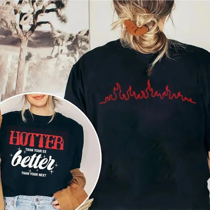 Camiseta más caliente que tu ex, camiseta Kpop de manga corta para chica, camisetas Y2K Gaphic para mujer, ropa coreana, ropa de calle para mujer