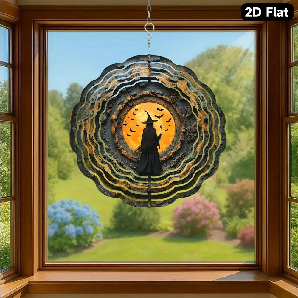 CIFBUY Metal Wind Chime 360 Degree Rotating Wind Spinner Shiny Kaleidoscope Outdoor Garden Yard Patio Hanging Ornament