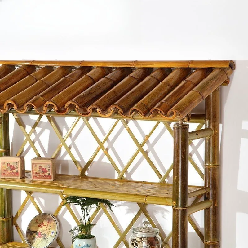 الرجعية Bogu رف السوبر ماركت الصيني متعدد الطبقات سوق السلع القديمة عرض الرف الشاي