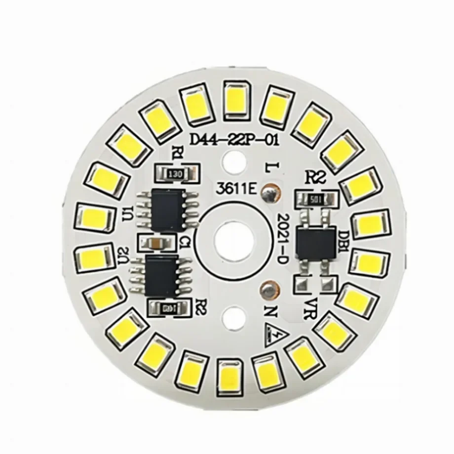 YzzKoo bohlam LED tambalan lampu SMD, pelat melingkar modul sumber cahaya untuk bohlam lampu AC 220V lampu sorot Led