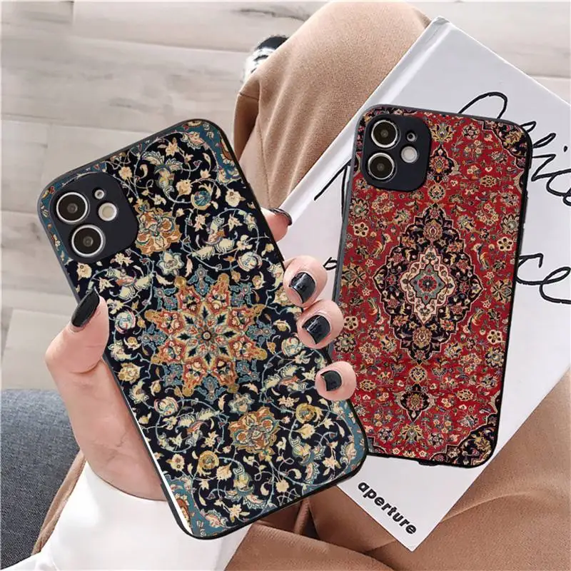 persian rug art pattern Phone Case For iphone 12 11 13 7 8 6 s plus x xs xr pro max mini shell