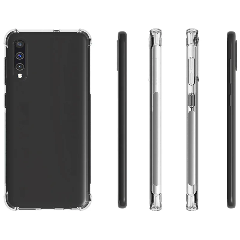 Für Samsung Galaxy A50 Dicke, stoßfeste, klare Silikon-Handyhülle für Samsung A50, transparente Schutzhülle – Detail 2