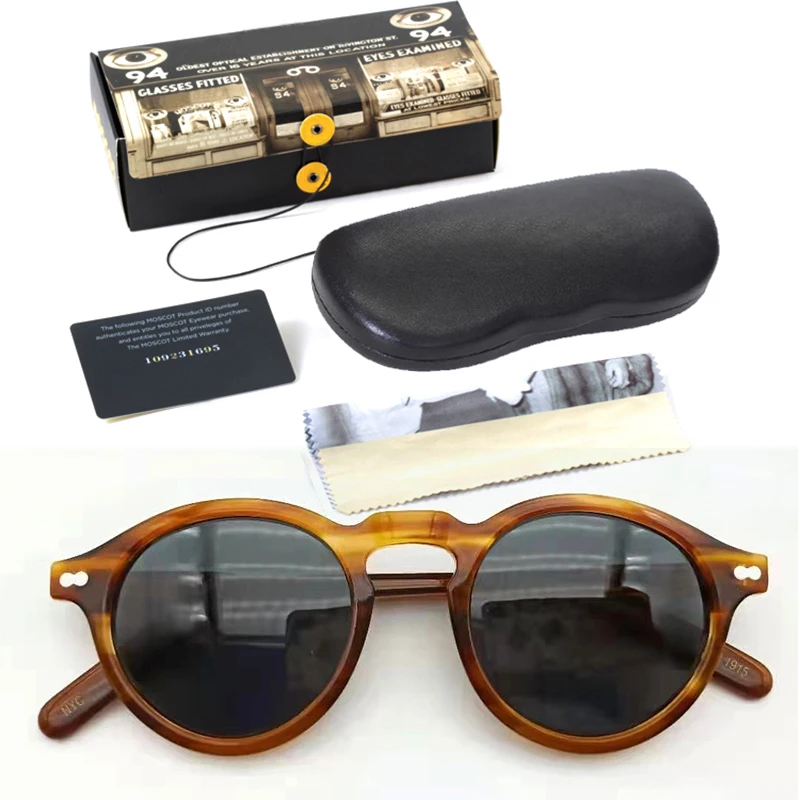 Lemtosh-gafas de sol polarizadas para hombre y mujer, lentes de sol polarizadas con montura de acetato, redondas y de visión nocturna, de marca de