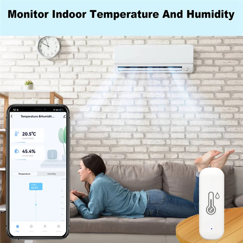 

Умный датчик температуры и влажности Tuya Zigbee, комнатный гигрометр, приложение, удаленный мониторинг в реальном времени, работает с Alexa Google