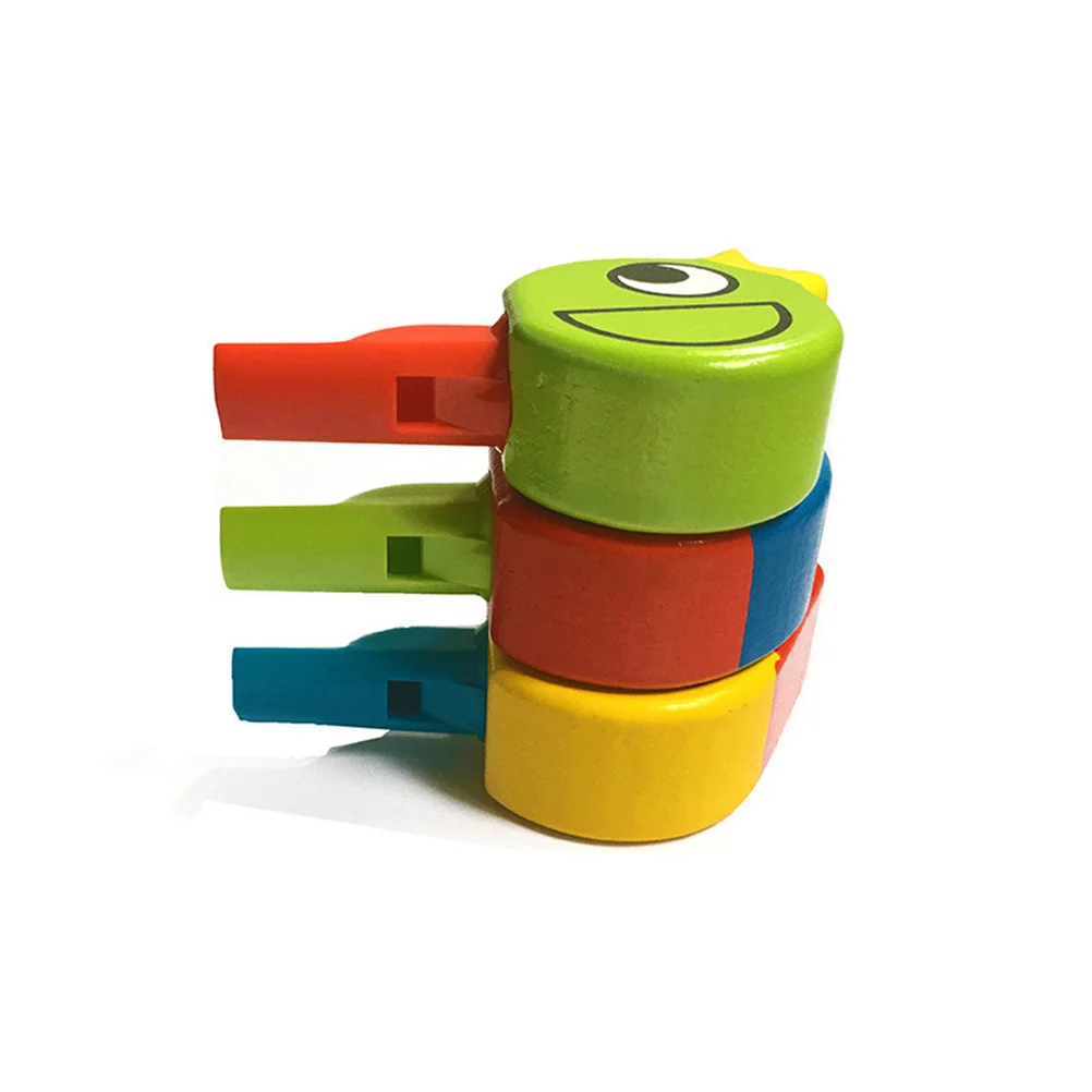 

Kids Creative Wooden Whistle Cartoon Animal Design Promotes Visual Ability and Communication Random Color and Pattern