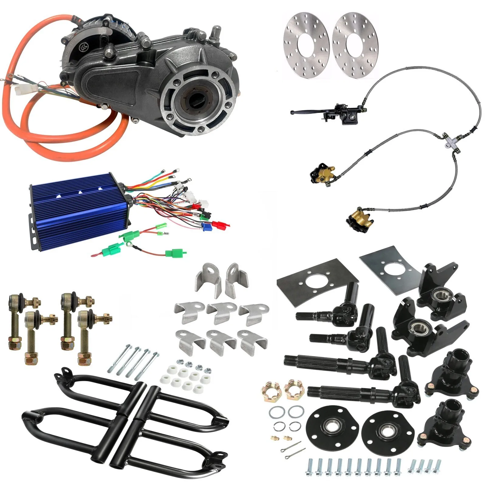Front Swingarm Shock Drive Axle Half Shaft 48V 1000W Differential Motor Assembly for ATV Go Kart