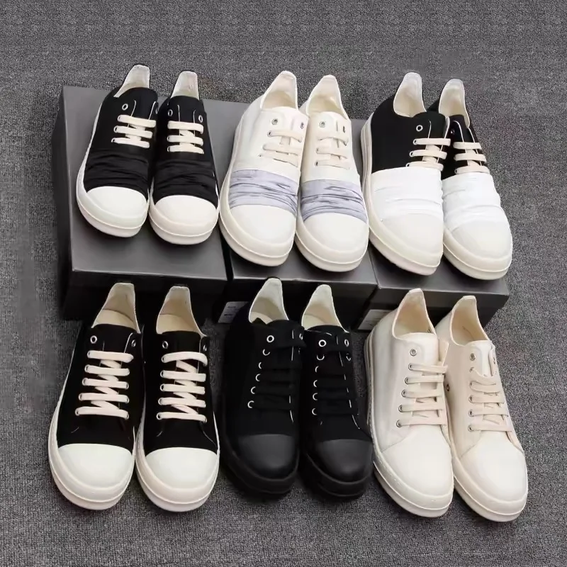 

Ro Classic Men Casual Shoes Khaki Canvas Silver Pleated Low Top Shoe Sneaker Thick Sole Lace Up Luxury Women Sneakers
