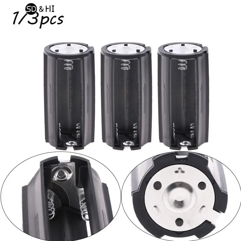 1/3Pcs 3x AA to D Size Battery Adapter Converter Holder Case Box Drop Shipping