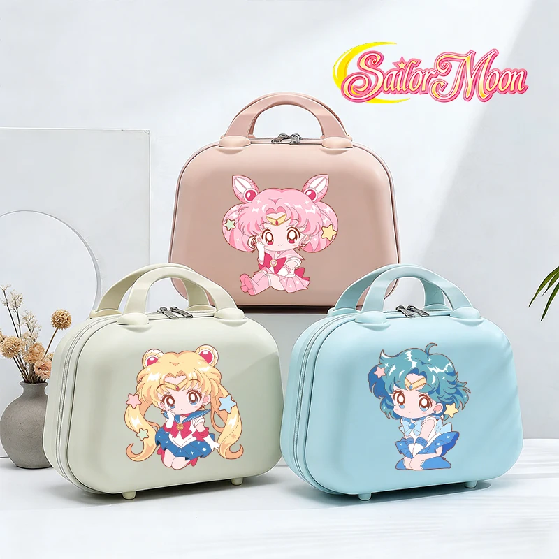 

Sailor Moon Cartoon Makeup Case Woman Kawaii Small Suitcase Cute Female Portable Travel Storage Box Vanity Case Cosmetic Boxes