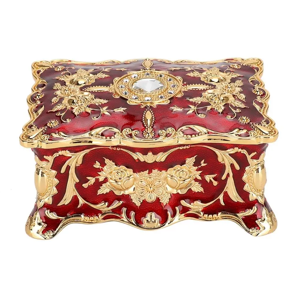 

Vintage Red for watch Box - Embossed Jewelry Organizer for Rings & Necklaces - Elegant Storage Case