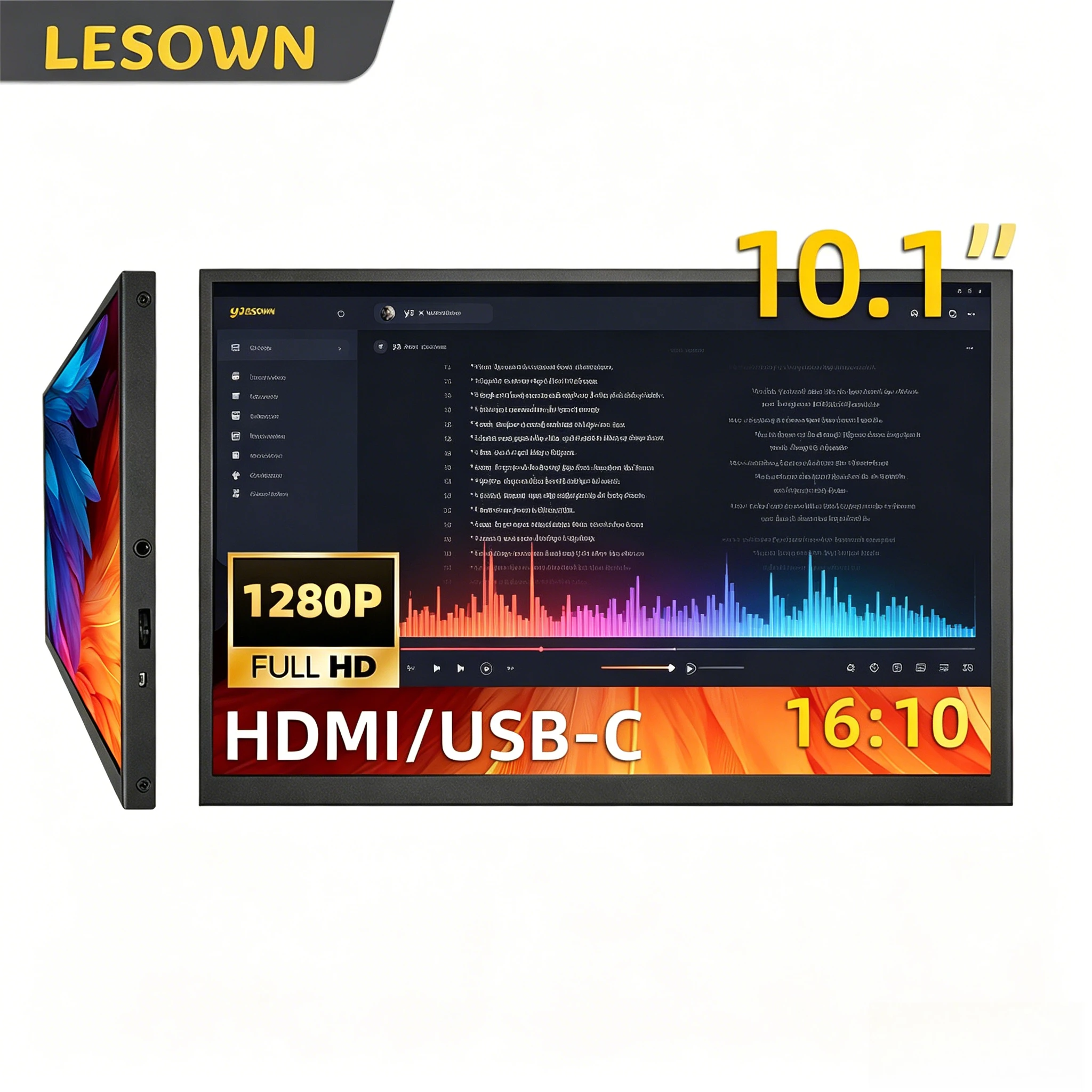LESOWN Aluminum Mini Computer Monitor 10.1