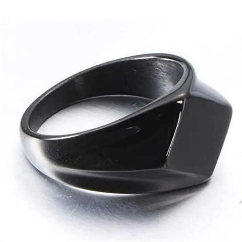 New Men's Ring Quadrilateral Smooth Plain Simple Casting Retro Personality Trend Popular Casual Luxury Party - Image 4