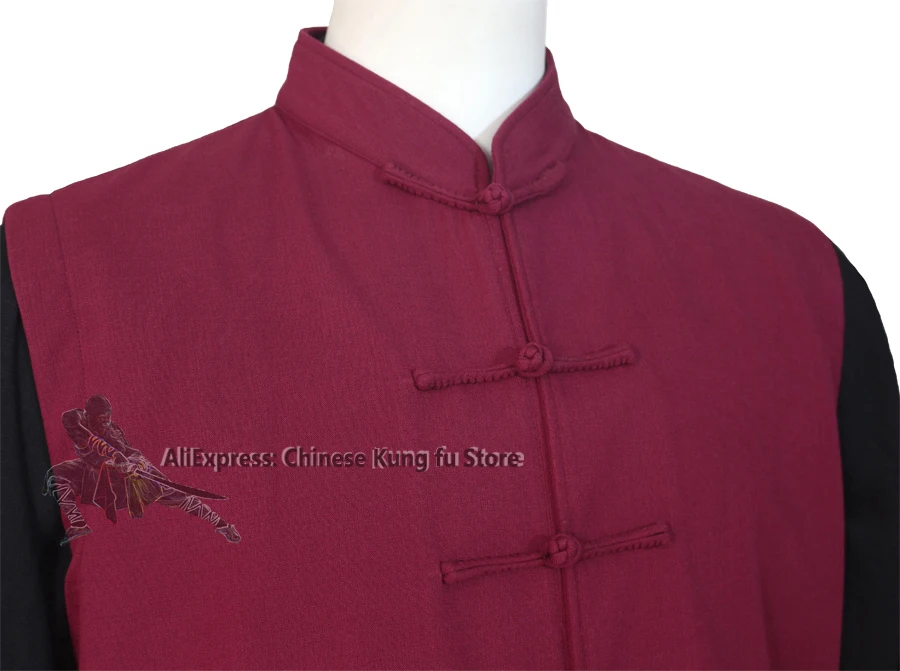 Autumn Winter Chinese Kung fu Vest Tai Chi Qigong Jacket Wushu Martial arts Top Wing Chun Coat for 15 Colors Need Measurements