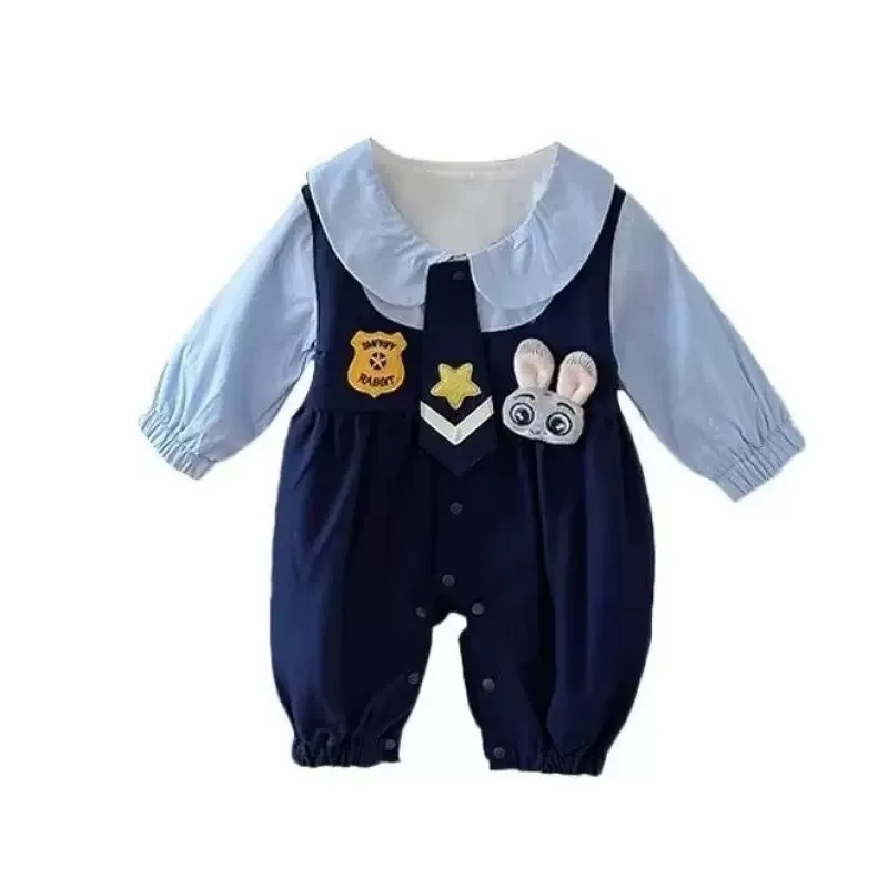 

Baby Rabbit Romper Spring Autumn Cartoon Cute Baby Clothes Infant Preppy Style Outwear Jumpsuit Newborn Bodysuit