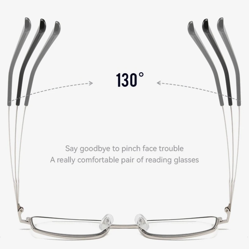 Business-Style Multifocal Photochromic Anti-Blue Light Presbyopia Eyewear Unisex Minimalist High-Definition Reading Glasses