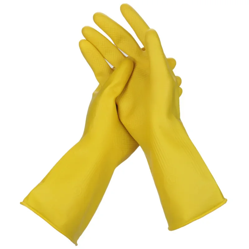 1Pair Latex Gloves Smooth Rubber Washcloth Household Cleaning House Garden Kitchen Dishwashing Mittens