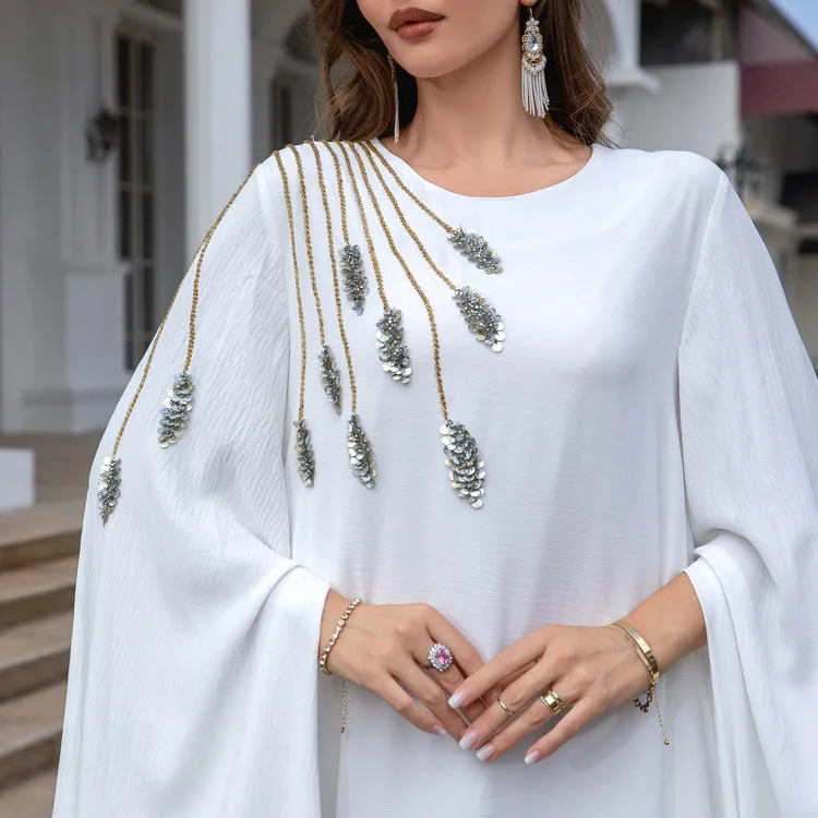 2024 The Middle East New Foreign Trade Dubai Clothing Embroidered Muslim Abaya Gown Gown Evening Dress Woman