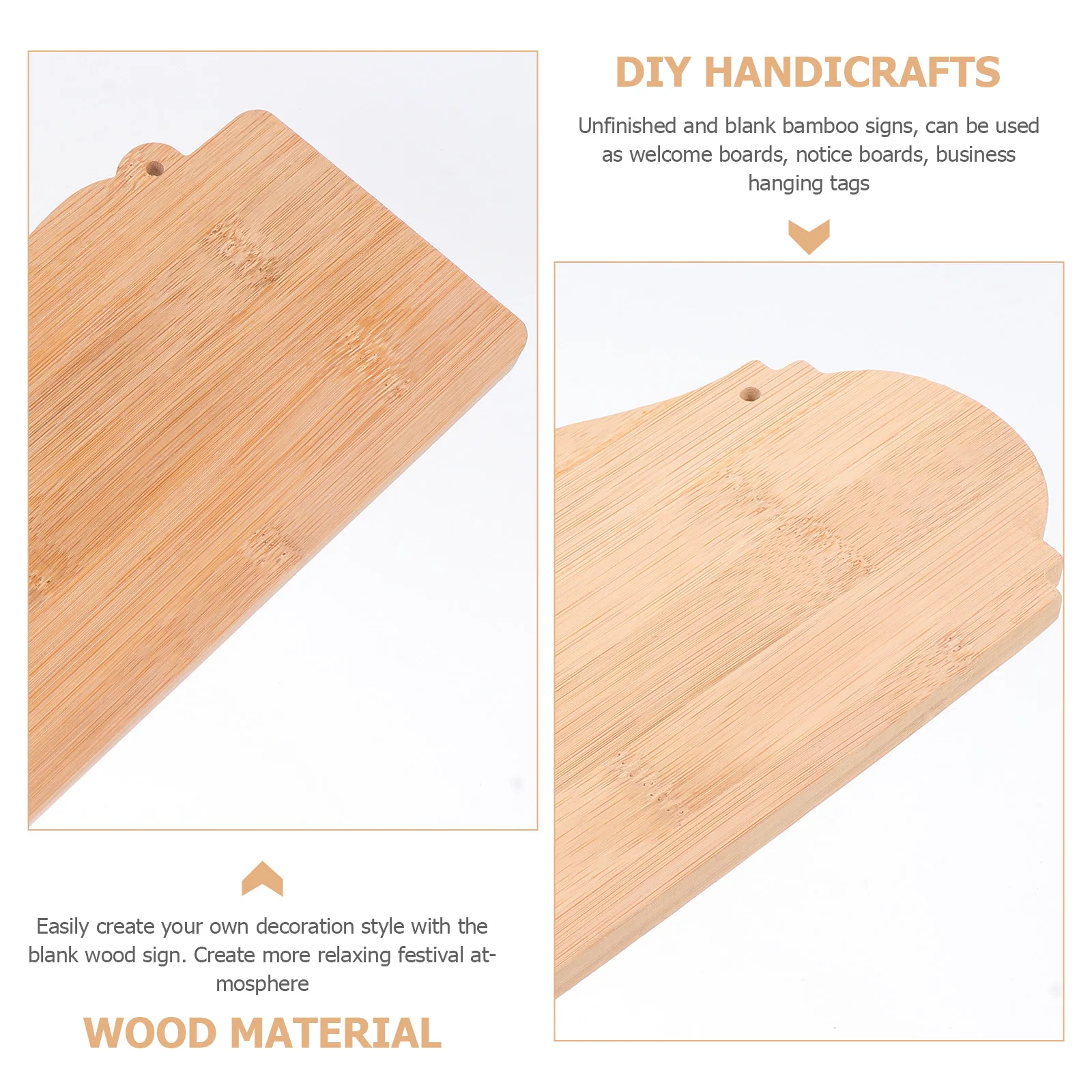 

2Pcs Blank Bamboo Plaques Bamboo Boards Unfinished Wood Hanging Tags Creative Door Signs