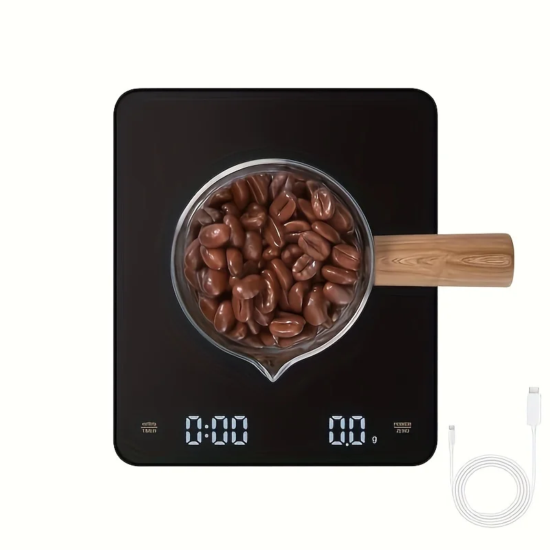 

Fodwet Usb-C Fast Charging Digital Kitchen Scale 0.1g High-Precision Timing Function + Insulation Pad Coffee Baking Tea Medicine Weighing Artifact Type-C Long Battery Life Household Food Scale