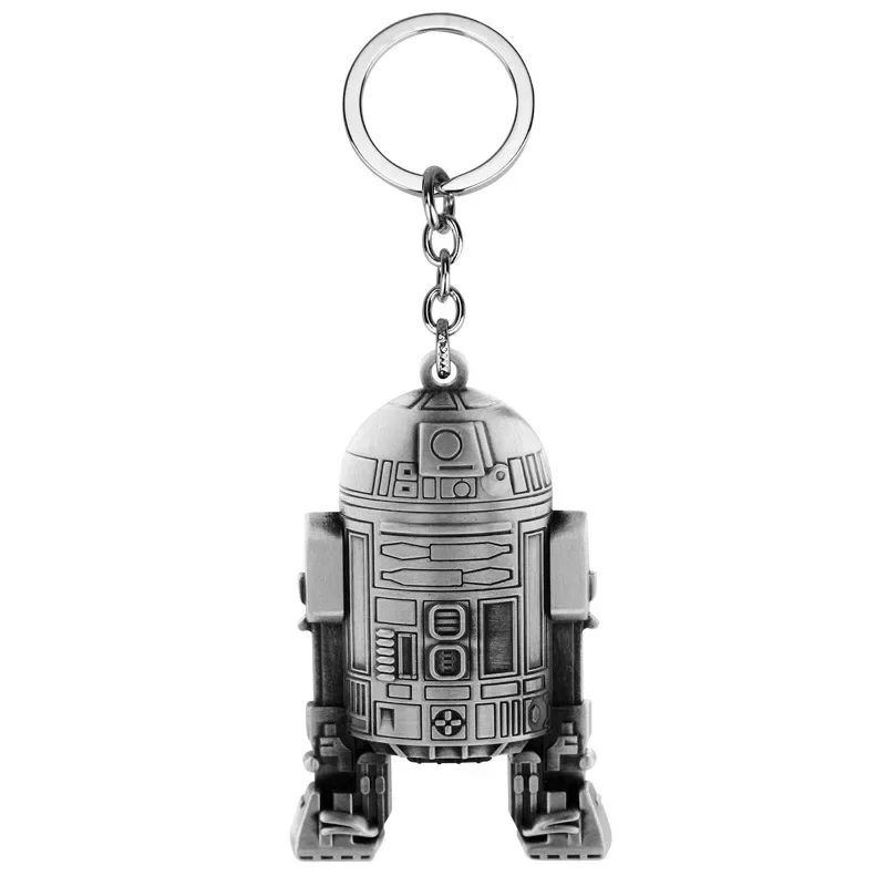 Disney Star Wars Spaceship R2-D2 Keychain The Mandalorian Movie Character Cartoon Animation Pendant Metal Accessories