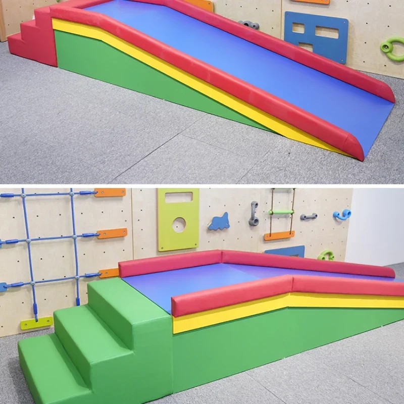 training Large slide Children's physical sports equipment Vestibular slide Skateboard stairs Slope Indoor teaching toys