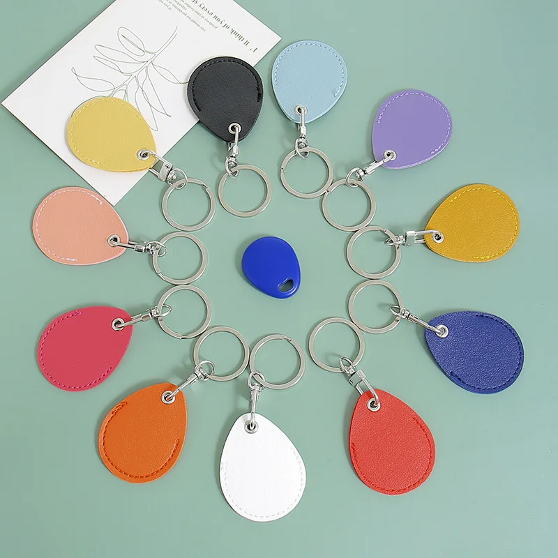 Drop-shaped Access Control Card Case Pu Leather Elevator Card Case NFC Card Case Key Chain Key Bag Key Organizer Key Pouch image 5