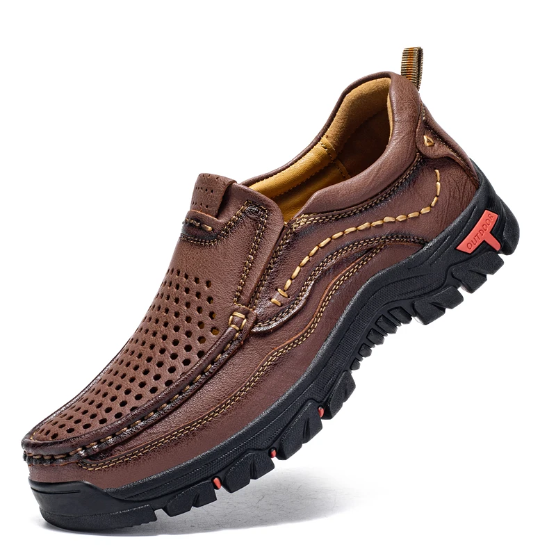 

2026 New Men Shoes Genuine Leather Men Flats Loafers High Quality Breathable Men's Casual Shoes Outdoor Men Sneakers Big Size 48