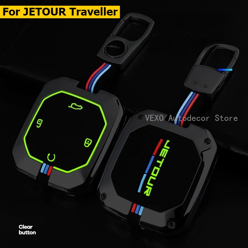 

For JETOUR Traveller Car Key Cover Case Zinc Alloy Shell Holder Luxury Key Case Key Holder Protective Shell Keychain Accessories
