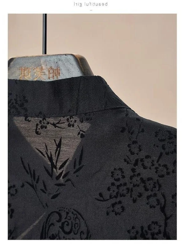 Nowa chińska marka odzieżowa Sle ort Sve irt, damska bluzka Qipao z guzikami, modny design, z paskiem, styl retro, idealna do pracy.